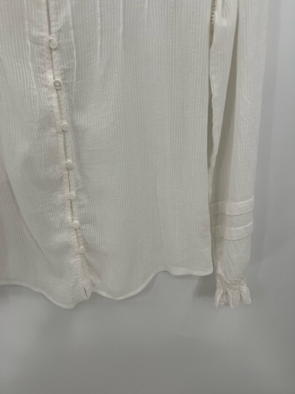 Faherty Willa White Ruffled Button-Front blouse - Picture 8 of 12